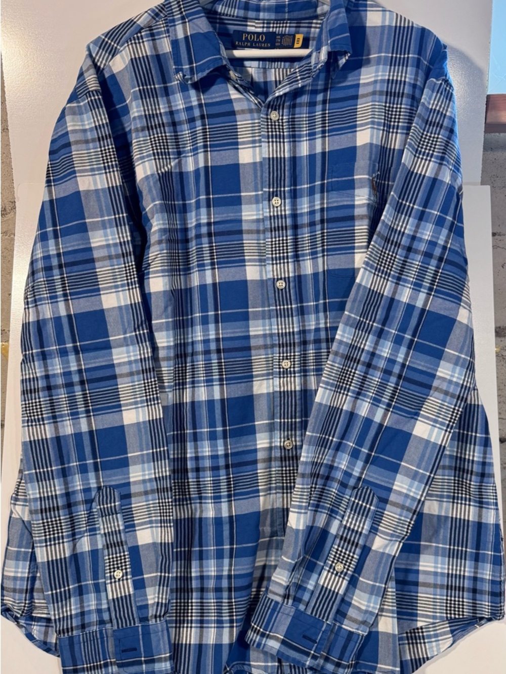 Men’s Blue Plaid Button Down - Polo Ralph Lauren Classic Fit